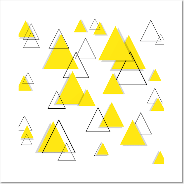 Triangle Geometric yellow Art Wall Art by Tshirtstory